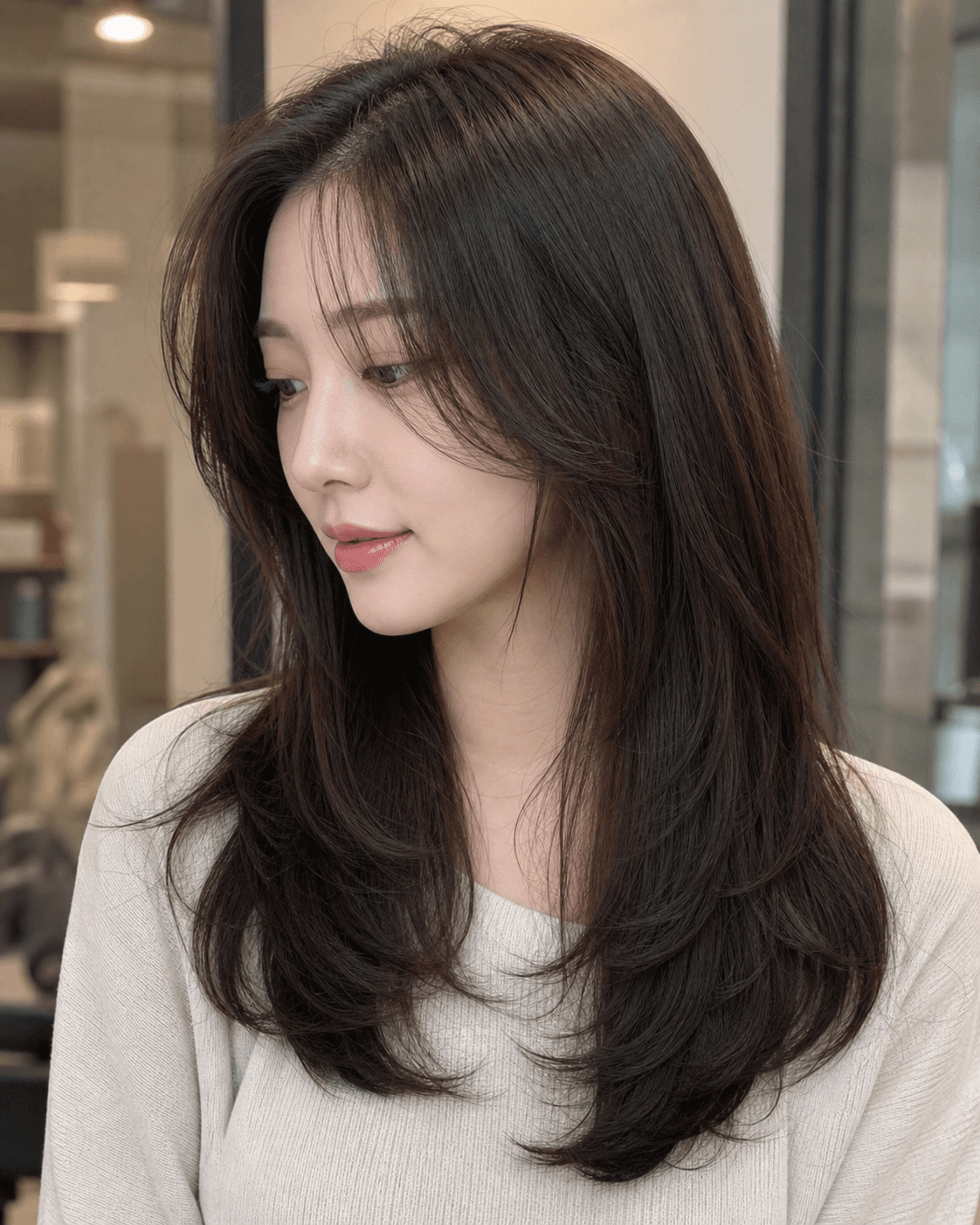 레이어드 컷 스타일