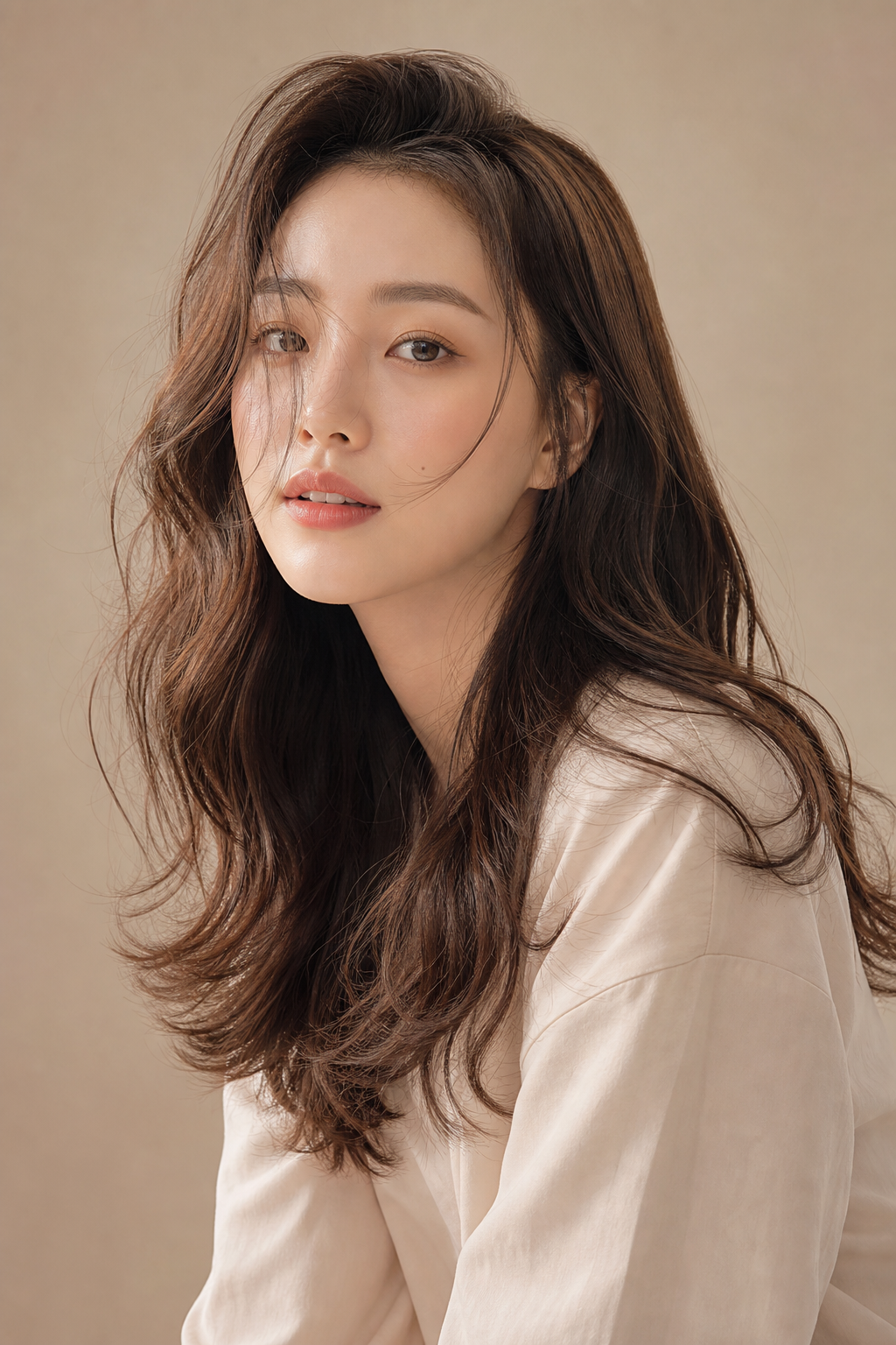 바람결에 움직이는 소프트 웨이브의 텍스처와 볼륨 — 흑백 에디토리얼 룩