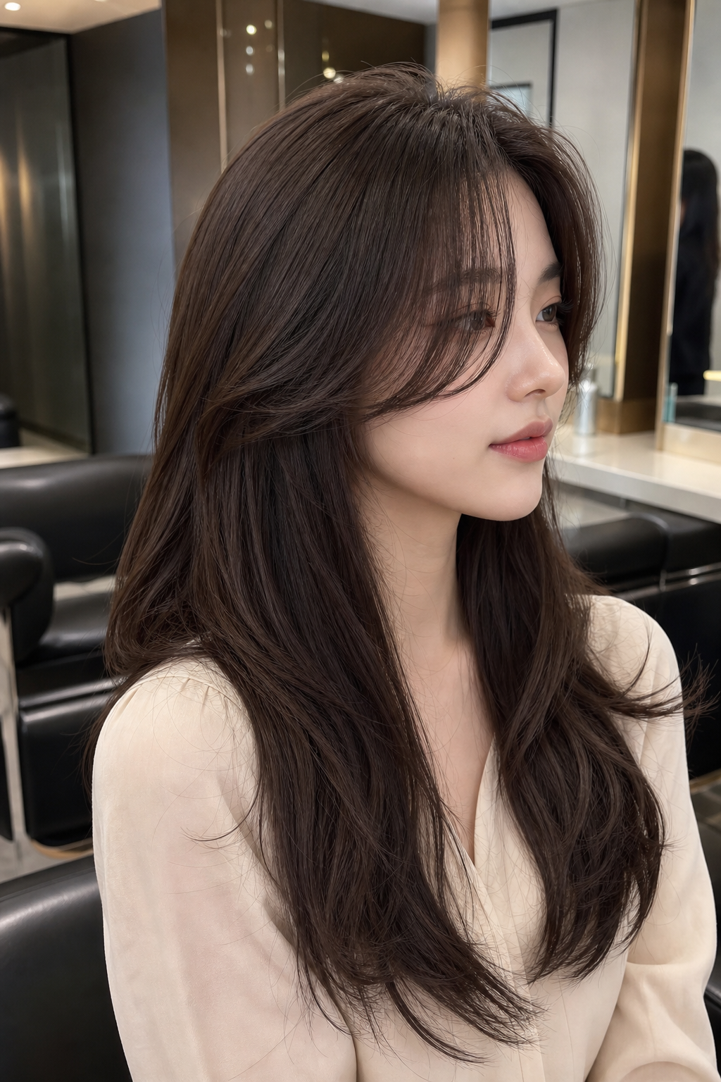 이마가 넓어 보여서 — 커튼뱅 레이어