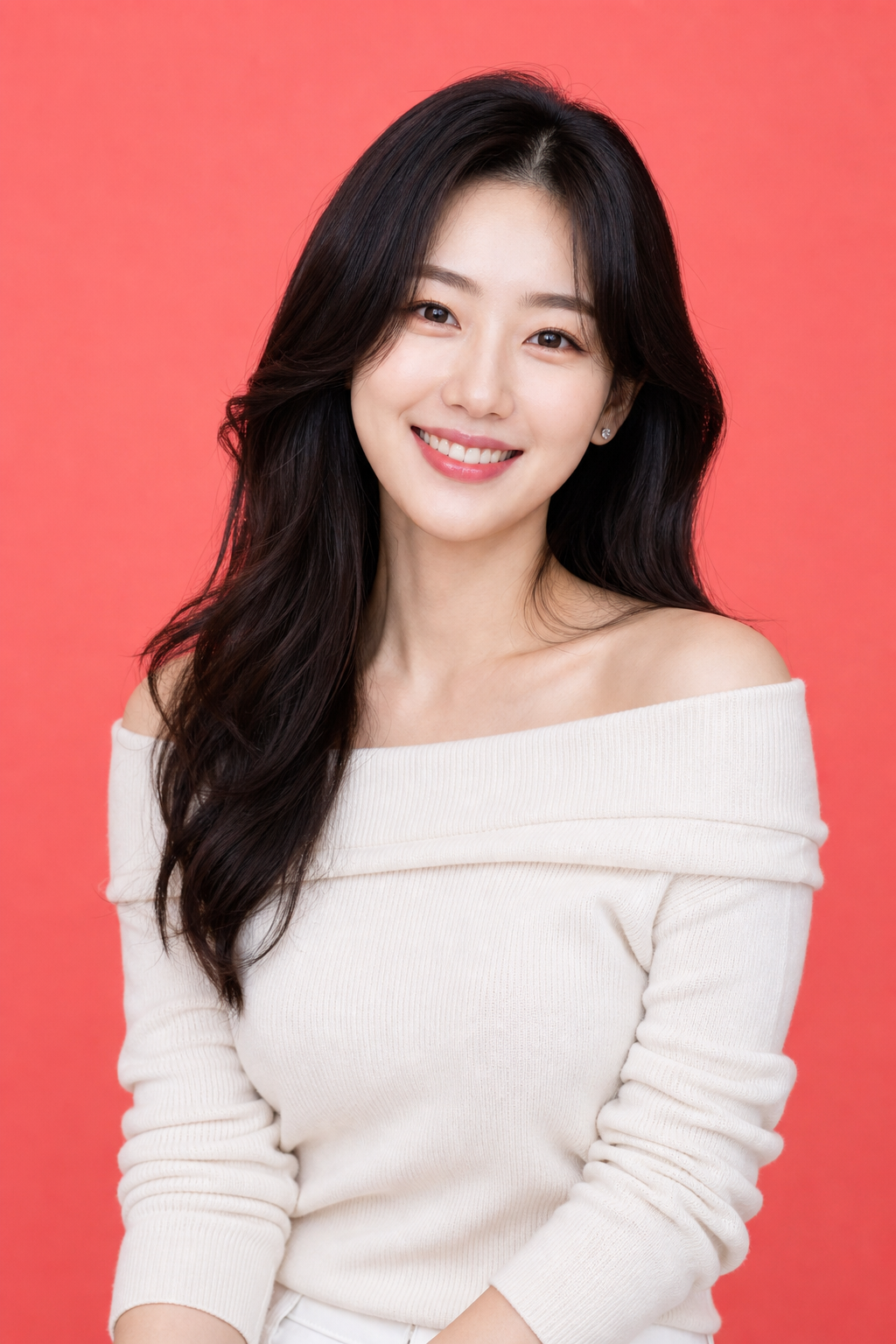 퍼스널 프로필용 코랄 배경 포트레이트